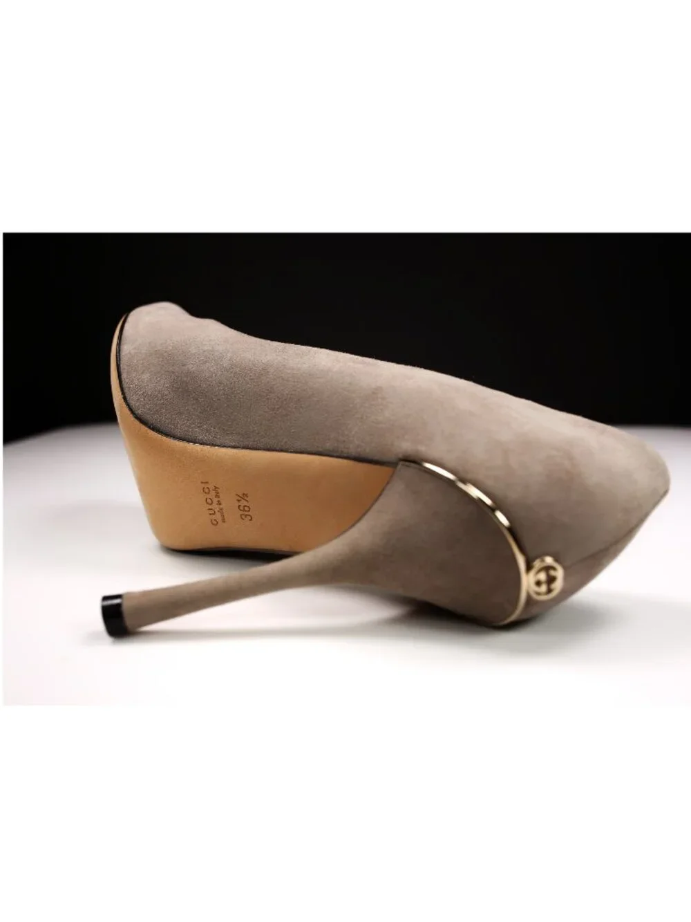 Vintage Gucci Paloma Peep Toe Suede Stiletto / New In Box / Size 6.5 / 2000s Era - Picture 10 of 15